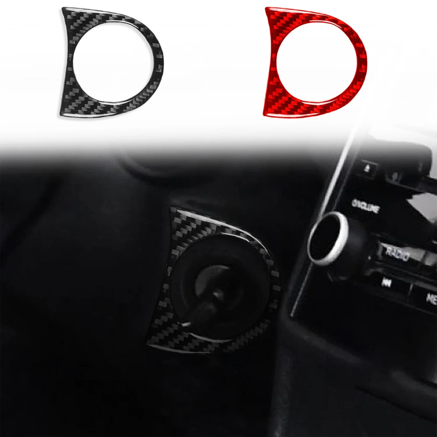 For Subaru Forester SK 2019-2024 Carbon Fiber Engine Start Stop Button Cover 1Pc Interior Accessory