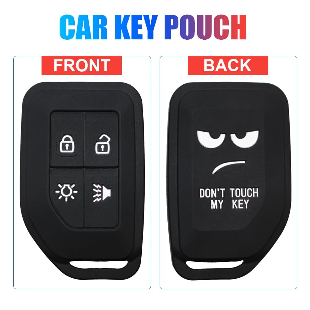Car Key Bag for Volvo 4 Button Silicone Smart Remote Car Key Chain Ring Cover Case Shell Protector Key Silicone Protective Parts