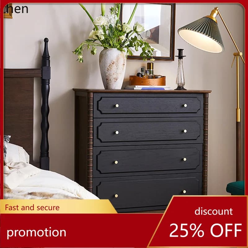ZML Solid Wood Four-Drawer Cabinet Small Apartment Bedroom Storage Cabinet Bedside Organizer Entryway Eight-Drawer Cabinet
