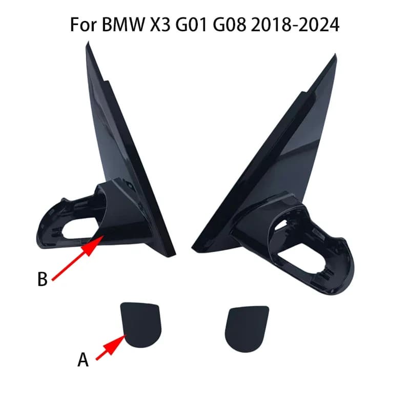 Car Black Front Window Triangle Trim Plate Garnish Cover Panel Mirror Base Holder For BMW X3 G01 G08 2018-2024