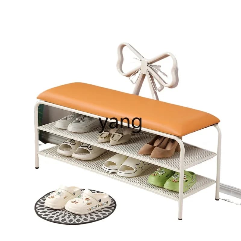 LTT cream wind strip shoe change household door shoe rack integrated shoe stool
