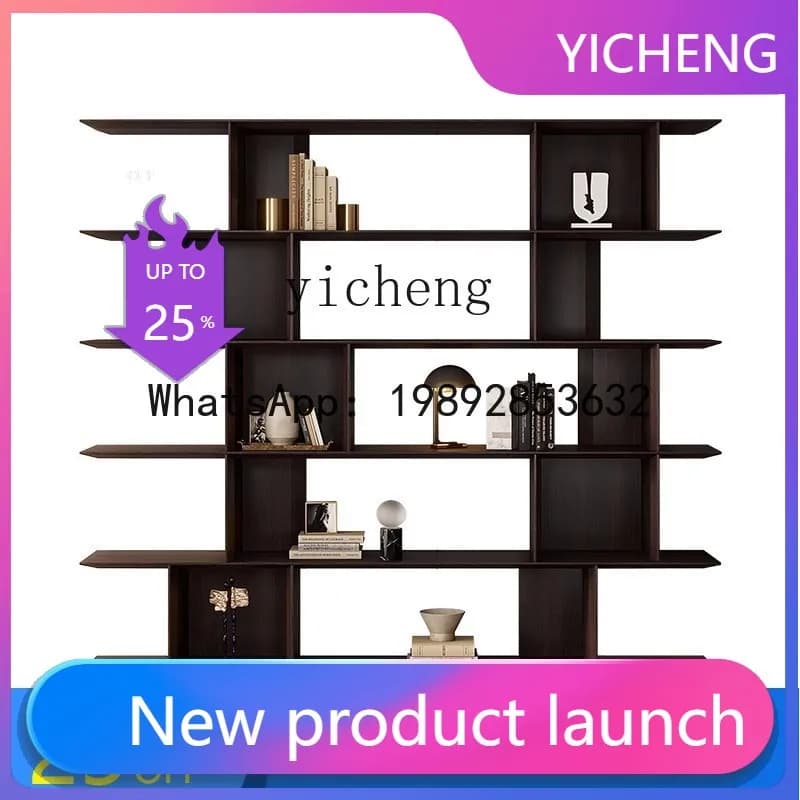 Q6   business office bookcase special-shaped lattice cabinet minimalist bookshelf floor-to-wall storage display cabinet