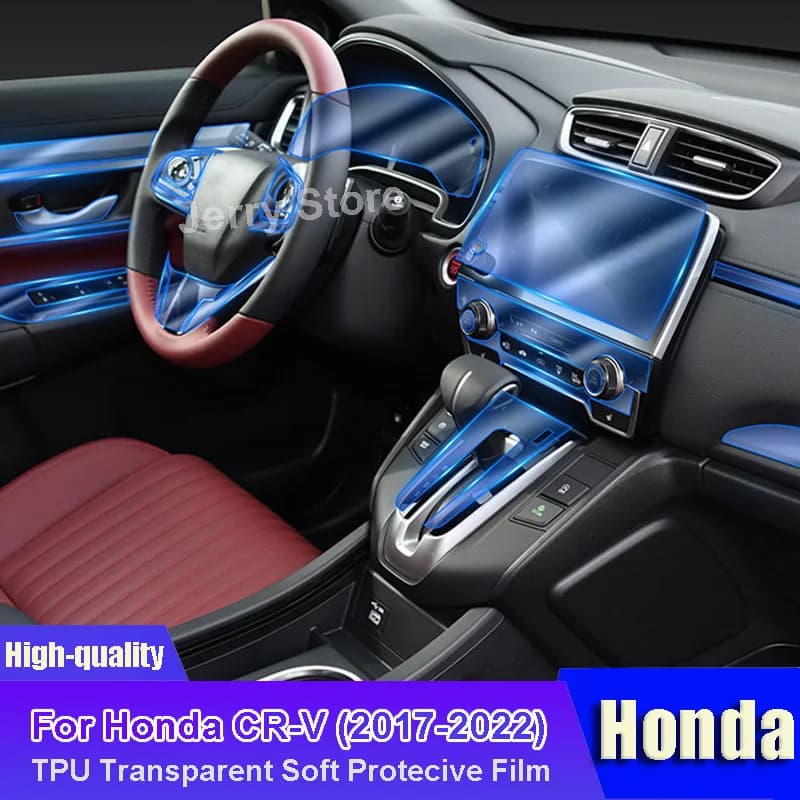 For Honda CR-V (2017-2022) Car Interior Center Console Transparent TPU Protective Film Anti-scratch Repair Car Stickers