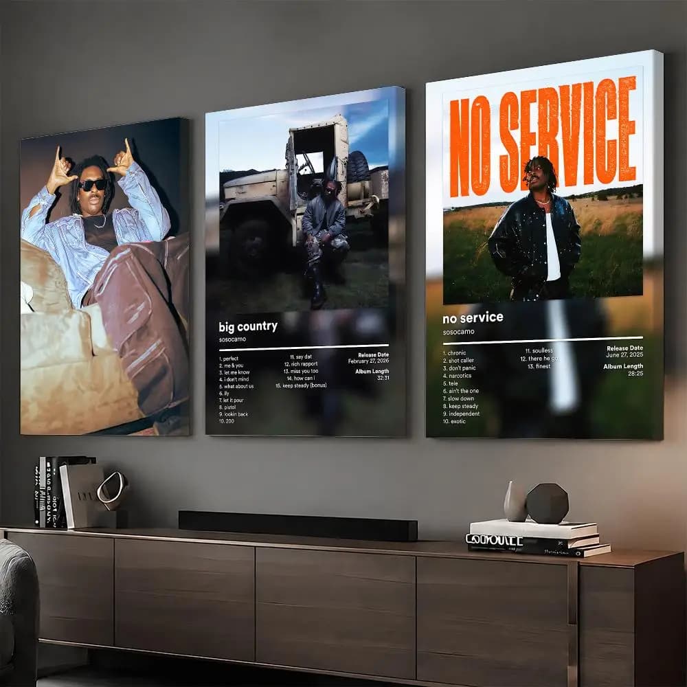 S-Sosocamo Rapper Album Painting Calligraphy HD Modern Style Inner Frame Canvas Poster Bedroom Room Hallway Wall Art Decor