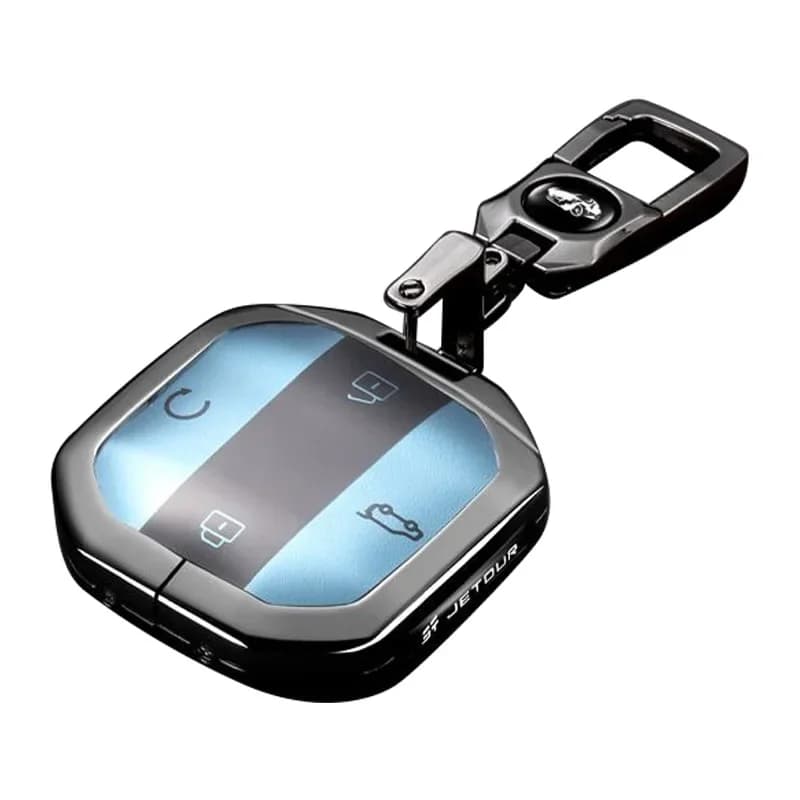 Zinc Alloy Car Key Case Fob for Jetour Freedom T1 Shanhai 2024 2025+ Remote Cover Shell Keychain Ring Holder Housing Accessories