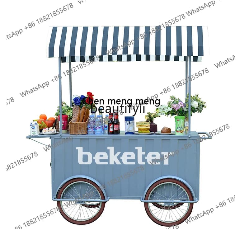 cc182Night market stall truck, flower shop mobile float stall creative mobile food truck