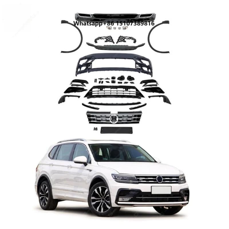 R Line Body Kit for Bw tiguan 2018 Car Body Kit Side Skirts Bumper Rear Diffuser PP Material Facelift Car Accessories