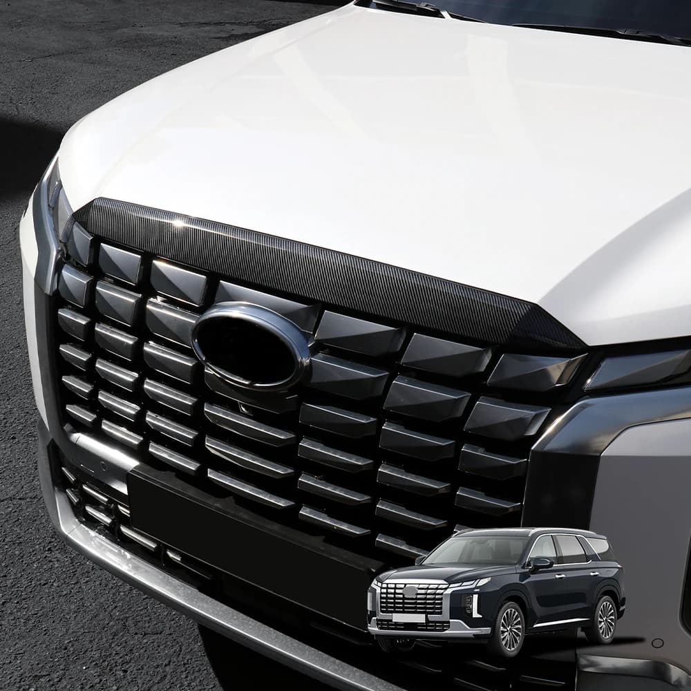 For Hyundai Palisade PE 2023-2025 LHD/RHD ABS Front Bumper Mesh Decorative Strip Trim Car Exterior Accessories