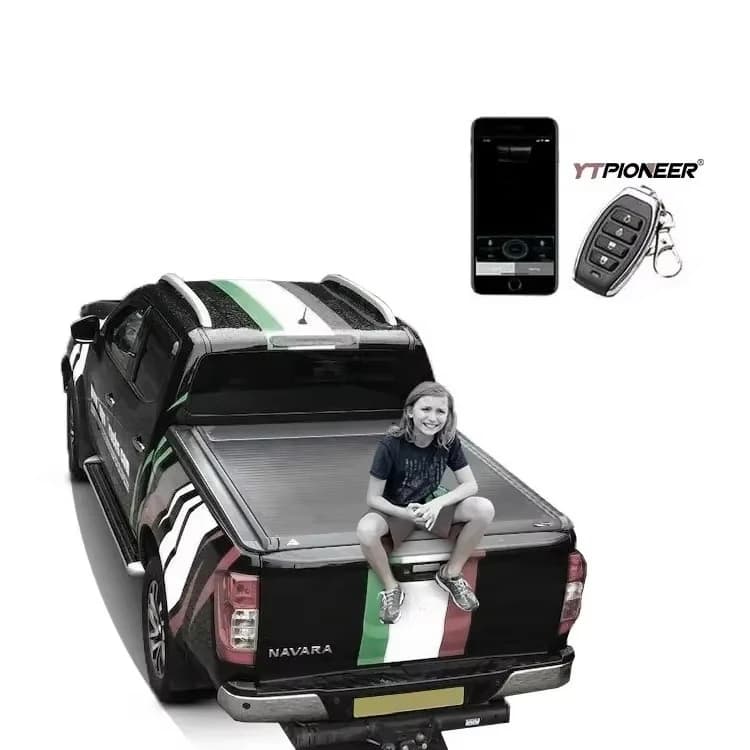 YTPIONEER Aluminum Hard Retractable Pickup Truck Bed Cover Electric Tonneau Cover For Nissan Navara NP300 Double Cab