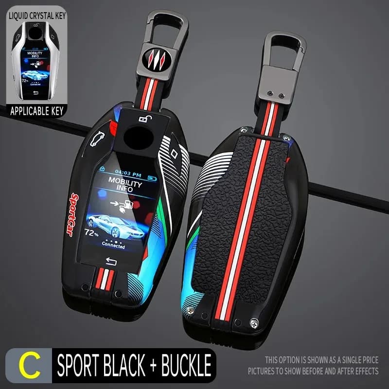 Metal + Silicone Car key case cover LED Display For BMW 5 7 Series G11 G12 G30 G31 G32 i8 I12 I15 G01 X3 G02 X4 G05 X5 G07 X7