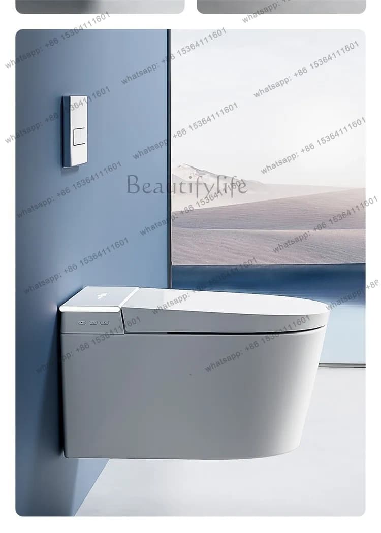 dumb black personalized wall-mounted smart toilet hanging embedded in wall row wall-mounted small apartment integrated toilet