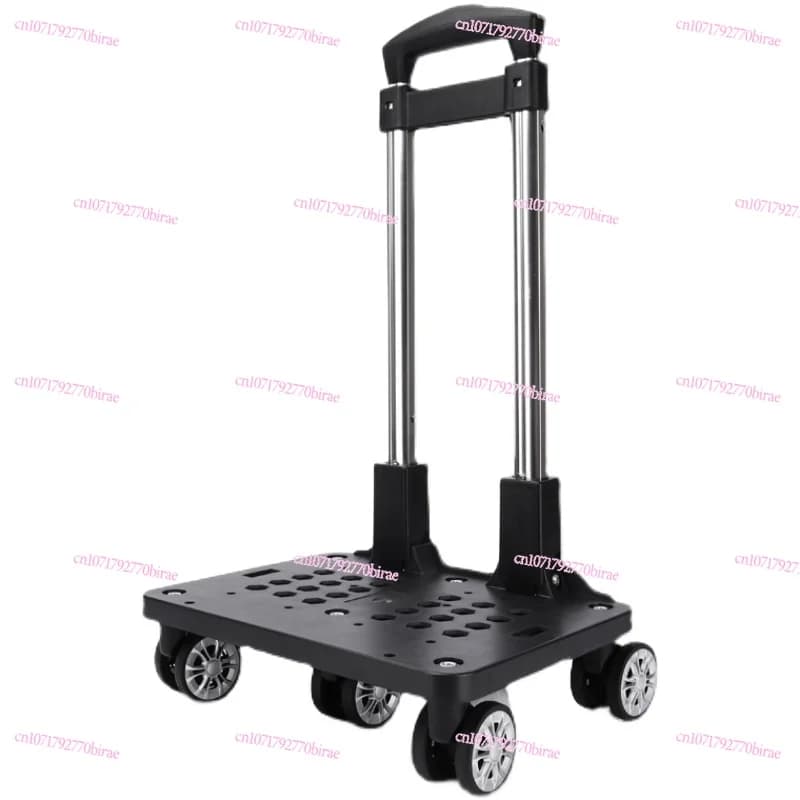 Portable Folding Shopping Cart Aluminum Alloy Universal Wheel Lightweight Pull Rod Cart Thickened Pull Cart with Brake
