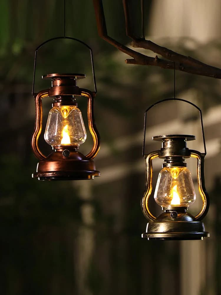 Retro-style iron desktop lamp with handmade craftsmanship evoking nostalgic Republic of China ambiance glowing still life decor