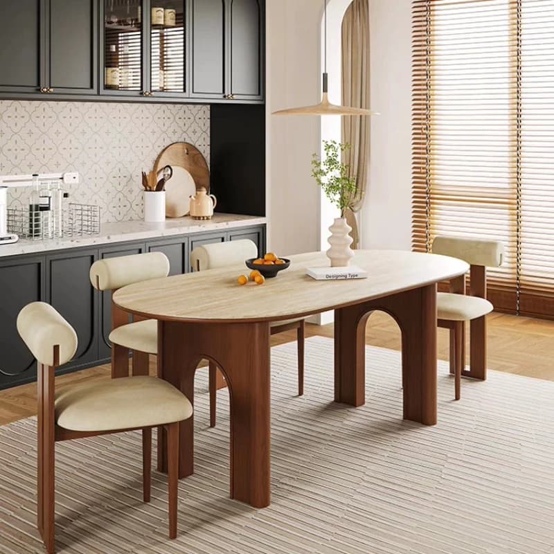 Brown 6 Person Dining Table Luxury Designer Unique Living Room Dining Table Restaurant Nordic Tavoli Da Pranzo Home Furniture