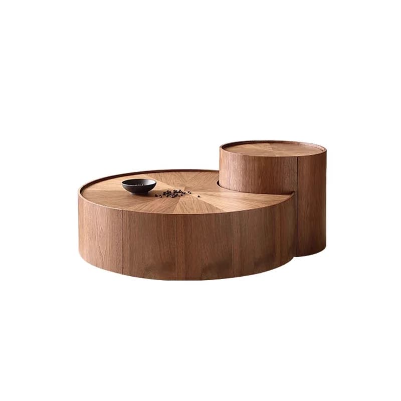 Round solid wood coffee table, minimalist high-end modern  table