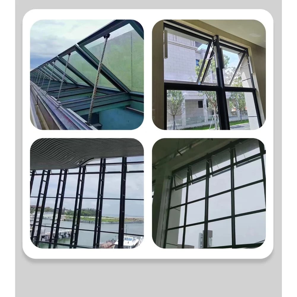 Electric Sliding Arm Window Opener DC24V 90 Degree Rotation for Smart Ventilation Systems 300mm Travel Aluminum