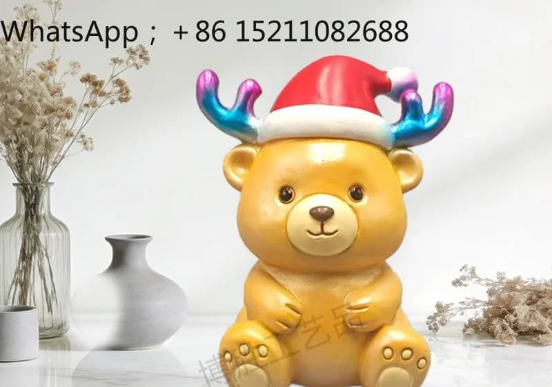 LLY Christmas Bear Statue Decoration Christmas Family Party Arrangement Home Decoration Resin Crafts