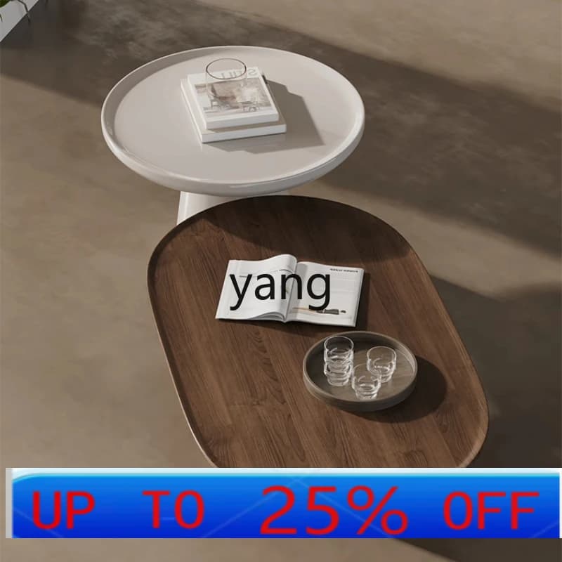 LTT wabi sabi wind simple size coffee table combination living room advanced personality creative oval tea table
