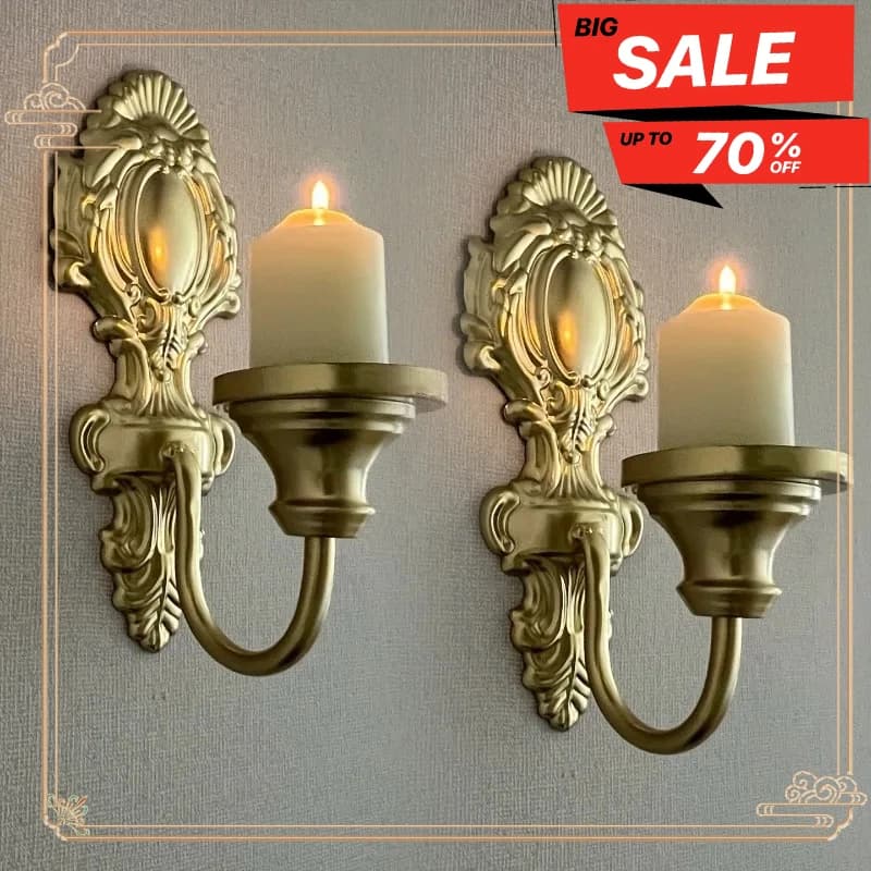2pcs American Wall-mounted Candle Holder Wrought Iron Candle Holder Rural Pastoral  Home Wall Decoration Wedding Decoration