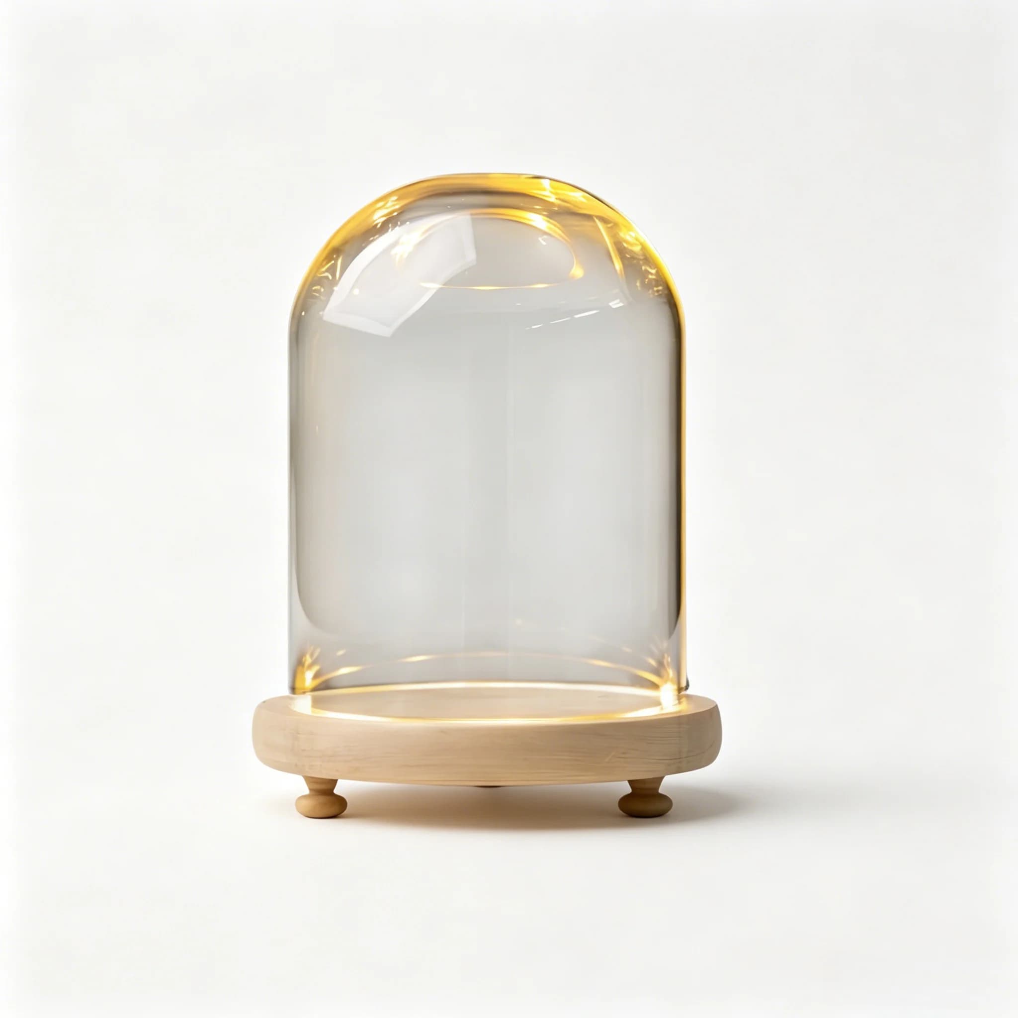 Cylindrical Glass Display Dome DIY Gift Globe with Wooden Base Kids Candy Jewelry Storage Box