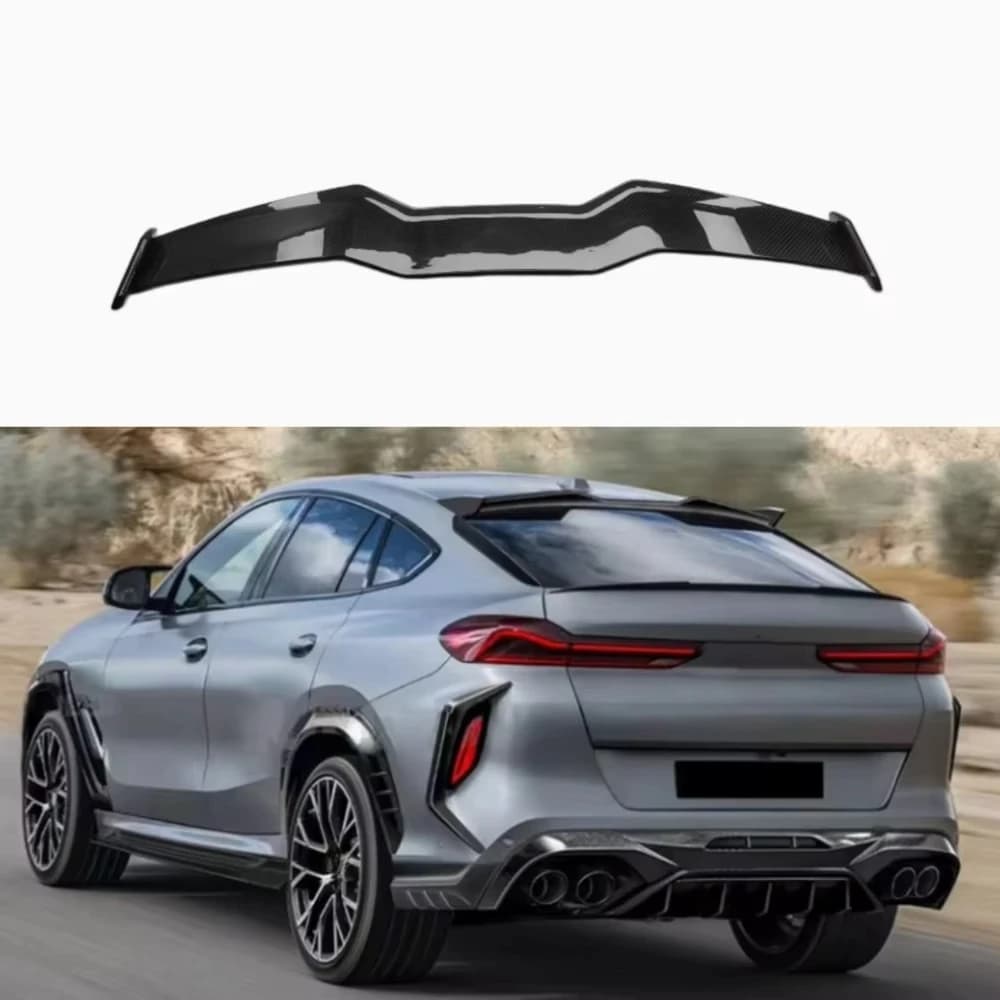 Dry Carbon Fiber Car Spoiler for X6M F96 A-style Dry Carbon Fiber Top Wing Spoiler Body Kit