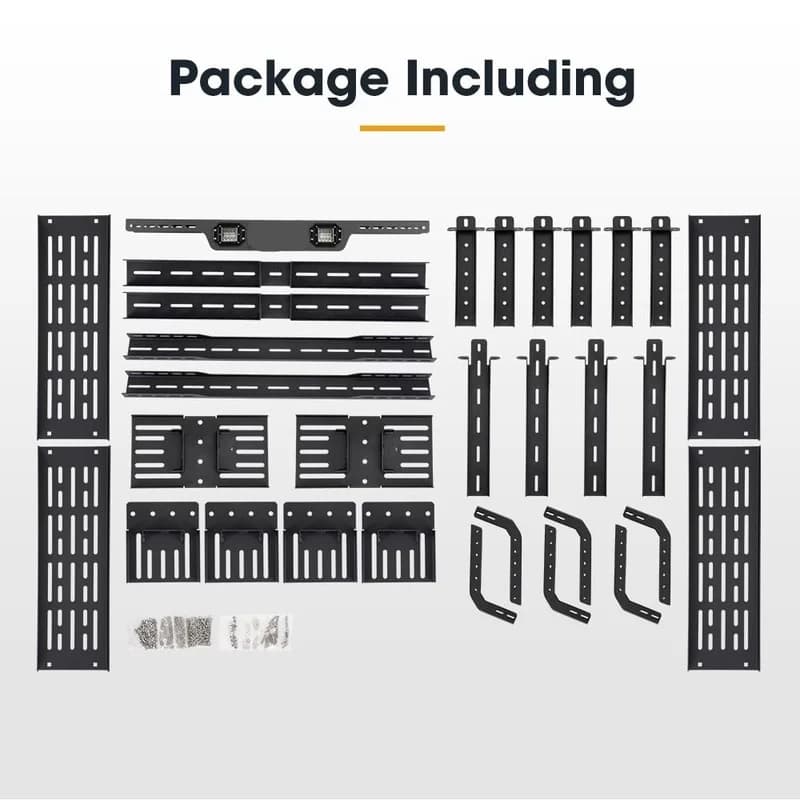 Car Accessories Heavy Duty Steel Roof Rack & Bed Cage Adjustable w/ Ladder 500kg for 4x4 Off-Road