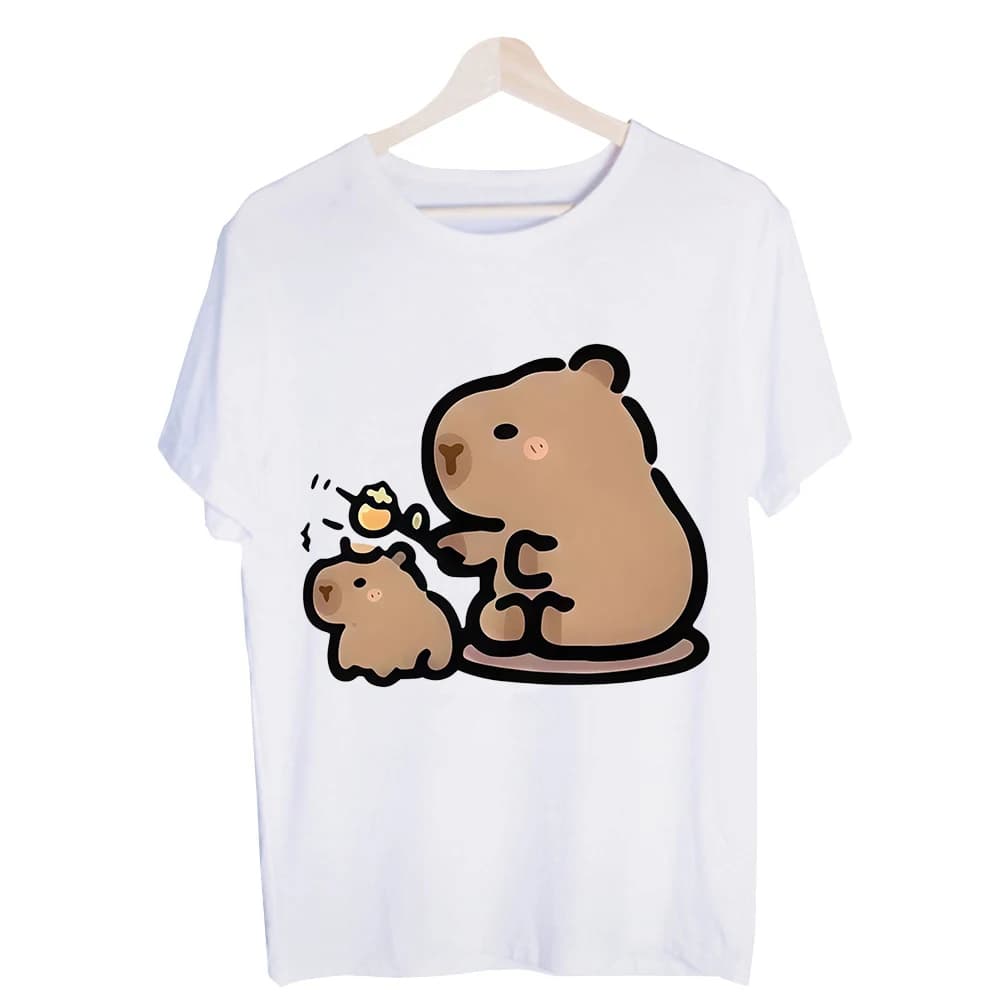 Unisex Cute Animal Family Graphic Tee, Short Sleeve Crew Neck T-Shirt for Casual Daily Wear and Summer Outfits