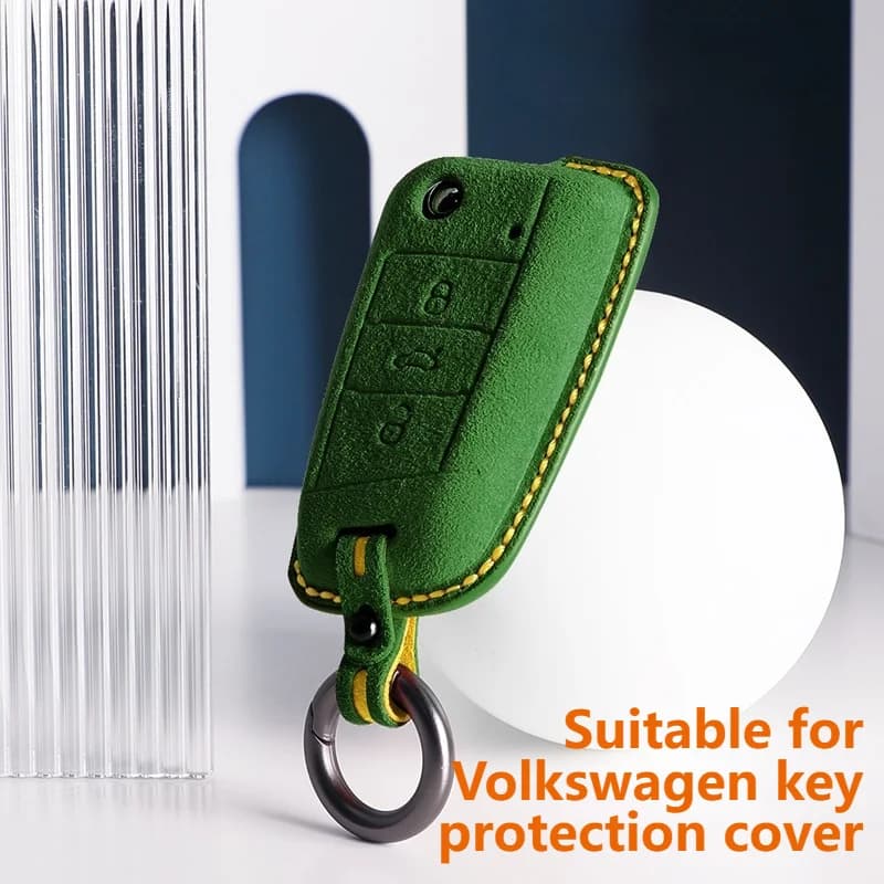 Car Key Protection Shell Suede For Volkswagen VW Magotan B8 Superb Skoda A7 Passat Variant Auto Key Case Cover Accessories