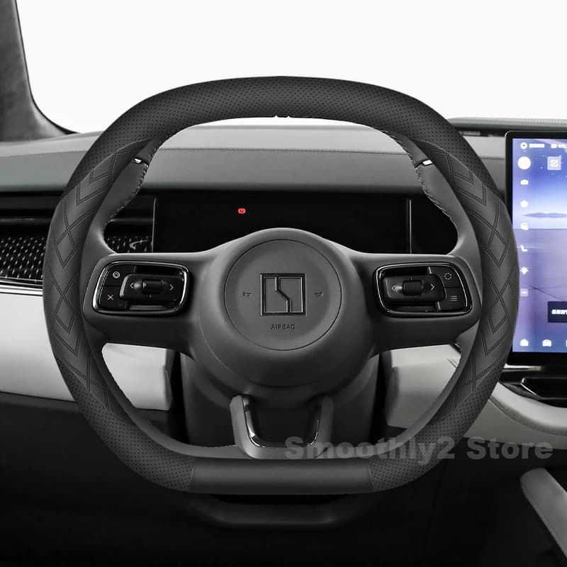 Leather Car Steering Wheel Cover For ZEEKR 009 7X X 2025 Non-slip Covers For Covers Auto interior ZEEKR 009 Accessories 2025