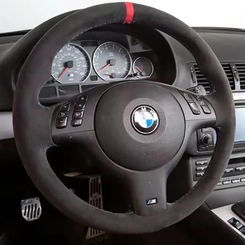 Braid on The Steering Wheel for BMW M Sport E46 330i 330Ci E39 540i 525i 530i M3 M5 E46 2000-2006 Year Funda Volante Hand-sewing