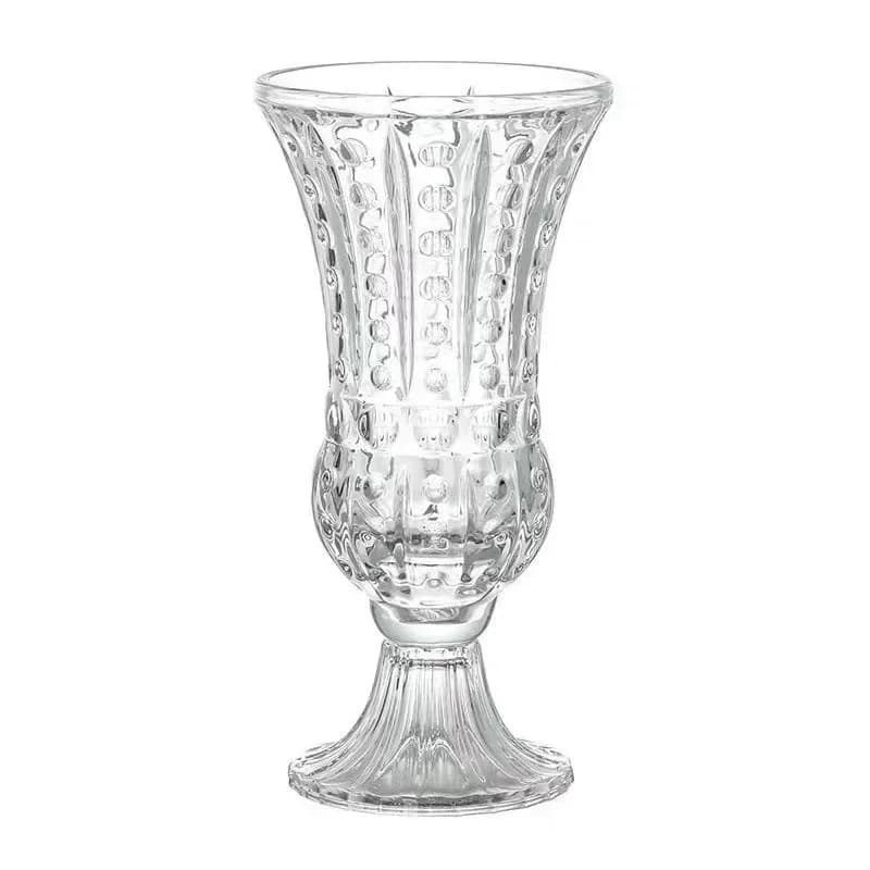 European light luxury, high-grade transparent tall relief glass vase, flower arrangement