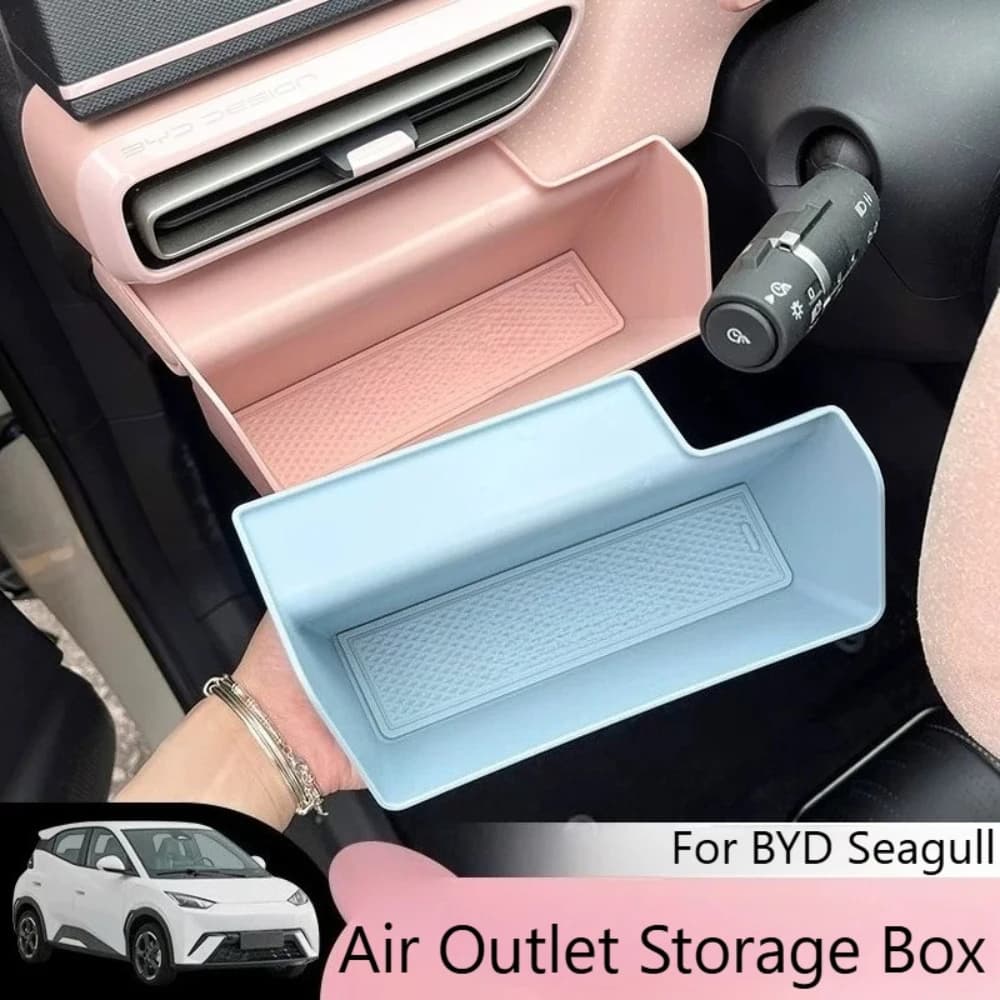 Car Driver Side Air Outlet Storage Box Original Car Color ABS Silicone Storage Box Modified Interior Accessories for BYD Seagull
