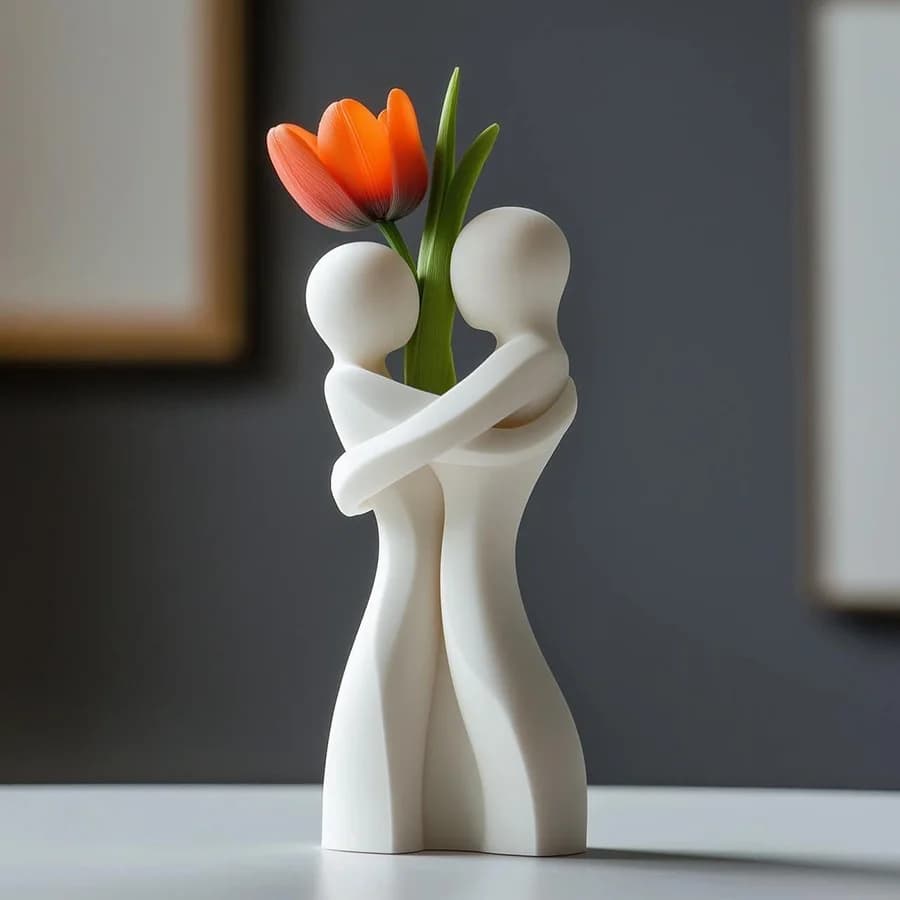 1 Piece Heart-Shaped Hug Vase - Unique Heart-Shaped Design Home Decoration, Valentine's Day/Wedding/Anniversary Gift