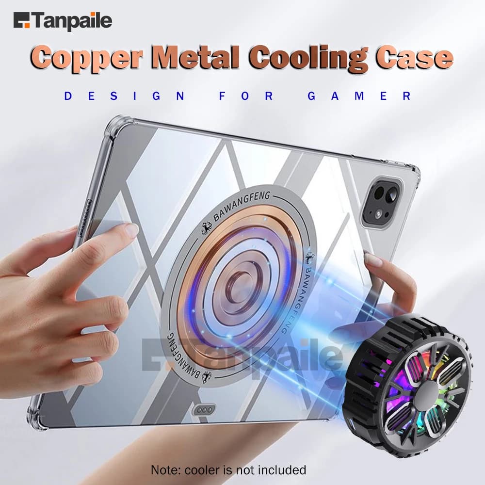 Magnetic Copper Cooling Case For iPad Pro 13 11 Mini 7 6 5 M4 M2 Tablet Heat Dissipation Soft Shockproof Cover For iPad Air 13