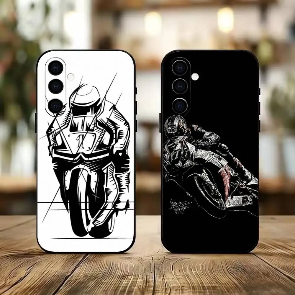 Cool motorcycle rider  Phone Case For Samsung Galaxy A73,A72,A71,A70,A53,A52,A51,Others Soft Black Cover