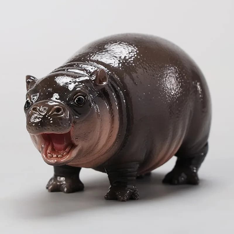 Hippo cub model, pork balls, Internet celebrity hippo baby simulation model figure