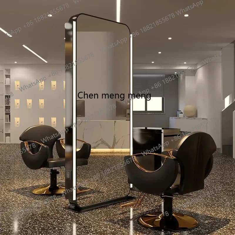 X  Single-sided barber shop hairdressing mirror, simple modern floor-standing full-length mirror for hair salon