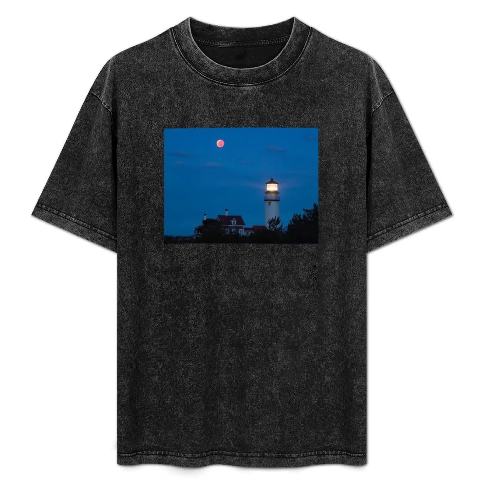 Full Moon Over Highland Light North Truro Massachusetts Cape Cod T-Shirt Quick Dry Light Sports T-Shirt