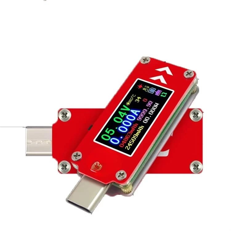 TC64 Type-C LCD Color Screen USB Voltmeter Ammeter Multi-function Tester Tool Detection Voltage Current Meter Charging