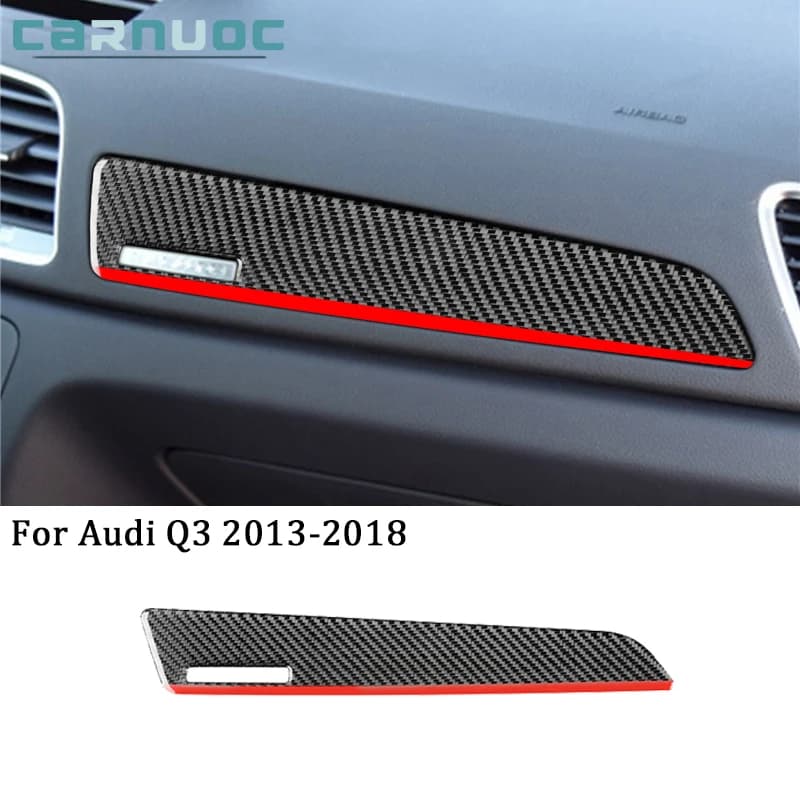 For Audi Q3 2013 2014 2015 2016 2017 2018 Carbon Fiber Passenger Panel Stickers Cover Trim Car Interior Decorative Accessories