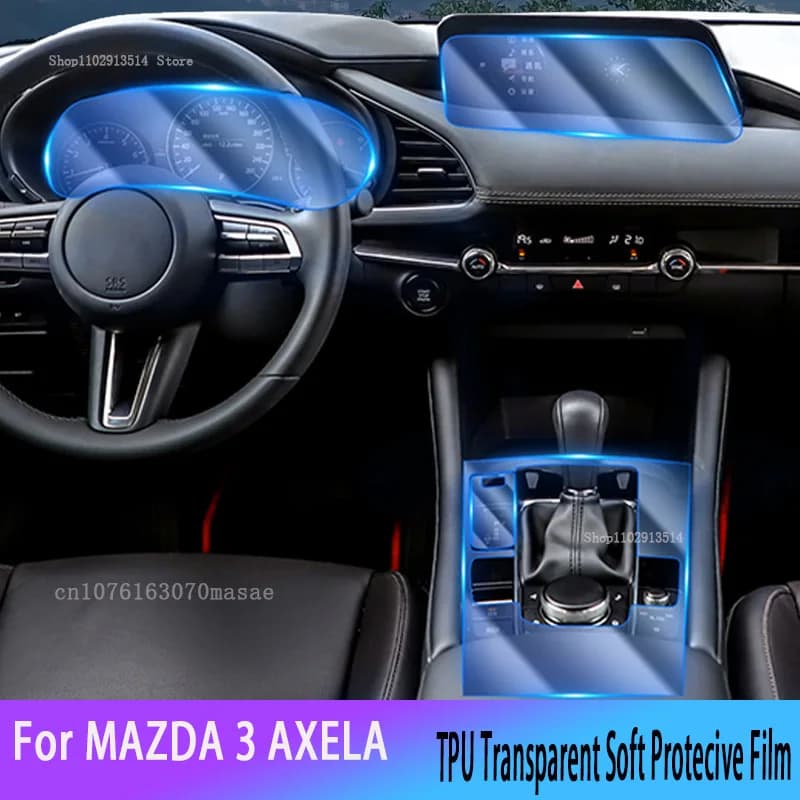 For MAZDA 3 AXELA (2020-2022) Car GPS Navigation LCD Screen TPU Protective Film  Protector Decoration Car Interior Stickers