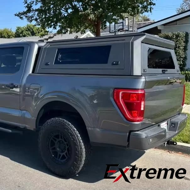 Extreme:4' 6" Waterproof Hard 4-Fold Cover Tonneau for Maverick Pickup 2012+ Ford Ranger & Silverado 1500 Wildtrak