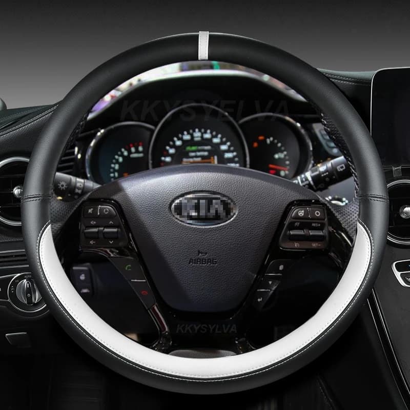 For Kia K3 2013 K2 Rio 2015 2016 Ceed Cee'd 2012-2017 Cerato 2013-2017 Car Steering Wheel Cover Fashion Leather Auto Accessories