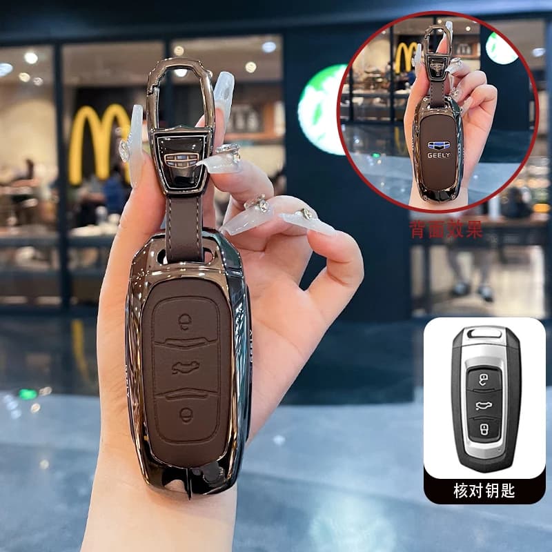 Car Smart Key Cover Case Shell Fob for Geely Atlas Boyue NL3 EX7 SUV GT GC9 Emgrand X7 Borui Auto Holder Accessories