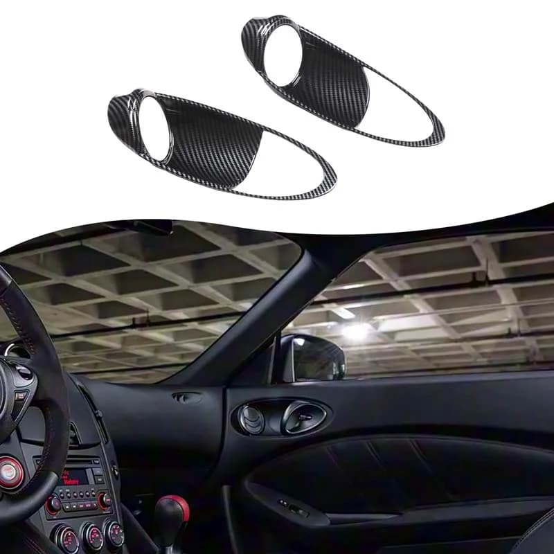 2Pcs ABS carbon fiber For Nissan 370Z 2009-2020 car interior door bowl handle frame decorative sticker protection accessories