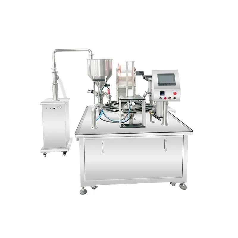 Soy milk water cup sealing machine Automatic feeding filling juice heat sealing machine