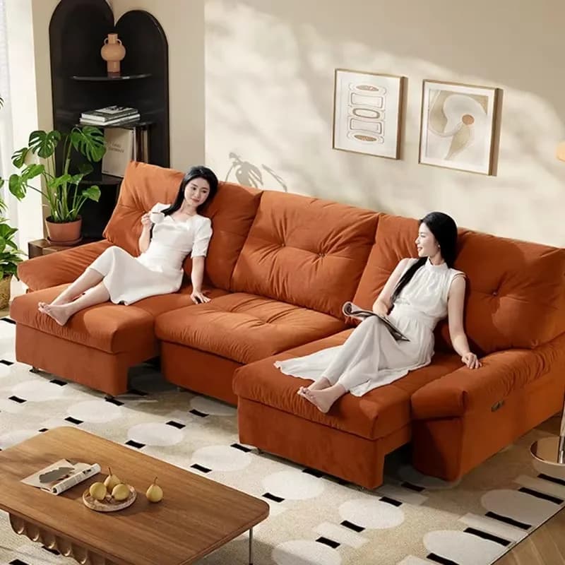 Full Size Armrest Electric Sofas Fabric Microfiber Loveseat Lazy Sofa Living Room Apartments Luxury Divano Soggiorno Furniture
