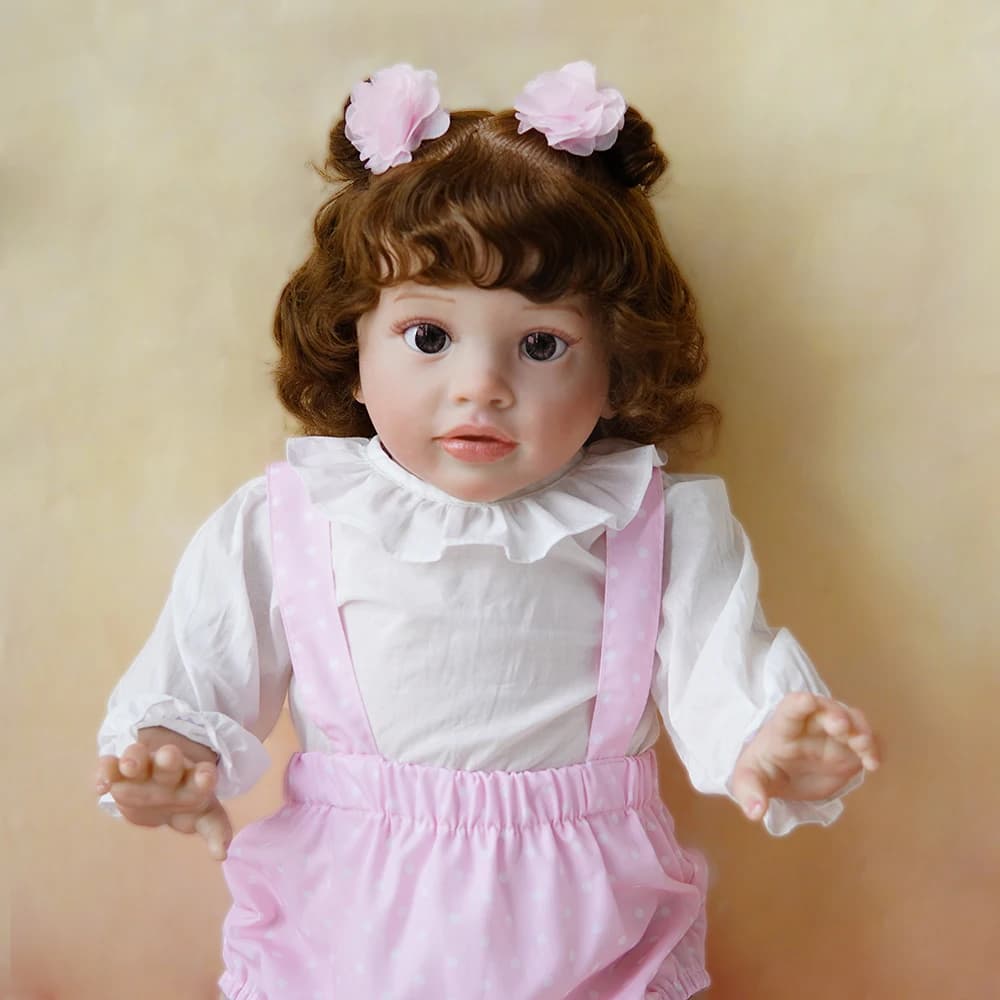 24Inch  3D Painted Skin Lifelike Toy Baby Silicone Vinyl Cotton Realistic Full Body Girl Reborn Baby Dolls