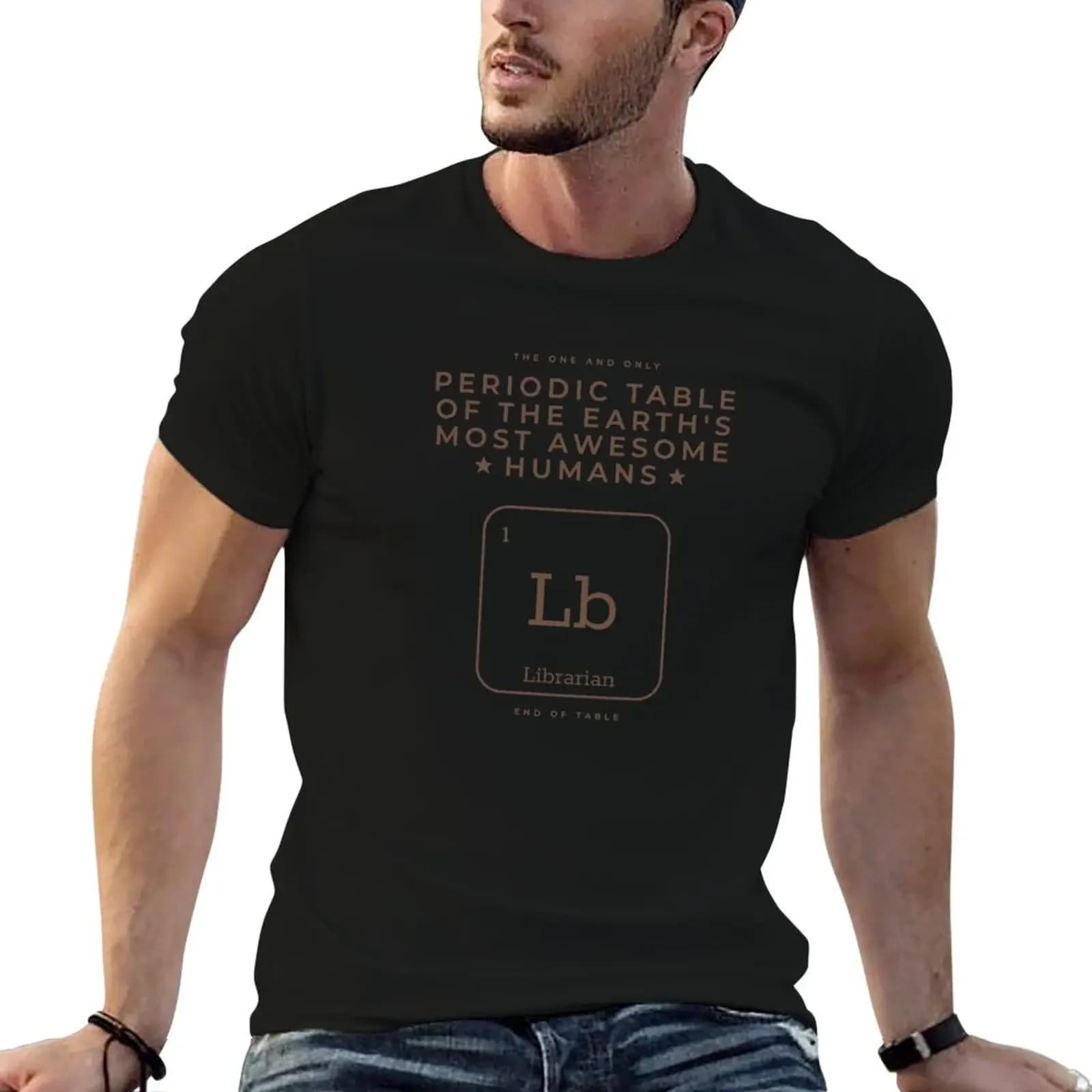 Librarian Clever Periodic Table T-Shirt cute tops blue archive mens champion t shirts