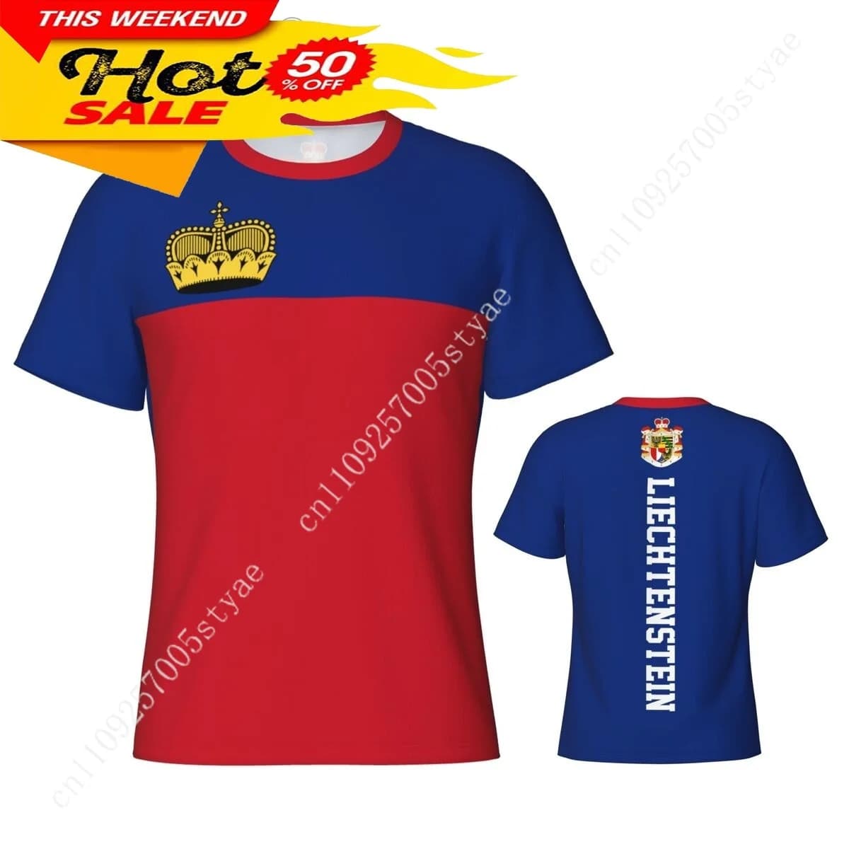 Liechtenstein Flag Tshirt Men Tees 3D Sports Jersey Fashion Soccer Clothes Football Fans Gift Patriotic T-shirt Casual T Shirt